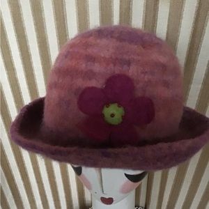 Hand Felted Wide Brim Cloche